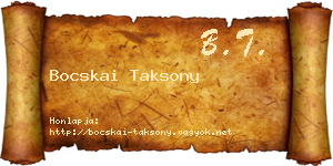 Bocskai Taksony névjegykártya